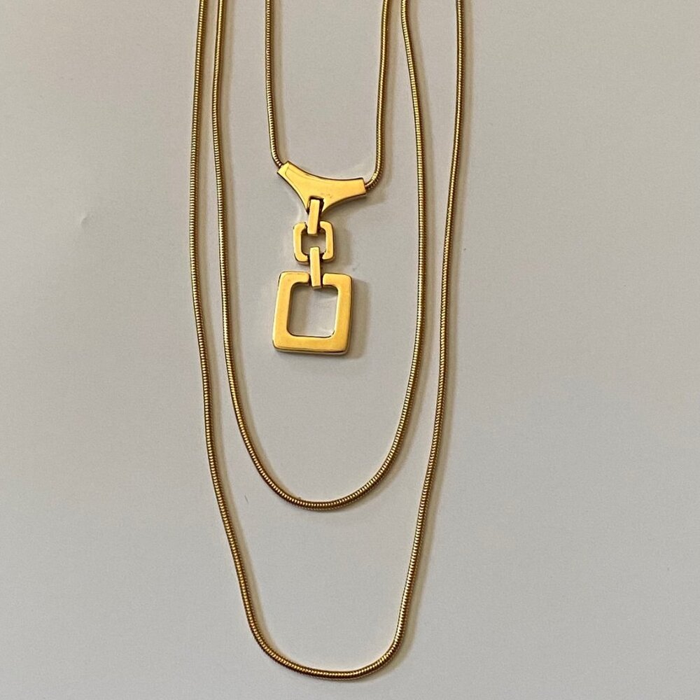 Vintage Gold Toned 3-Strand Necklace